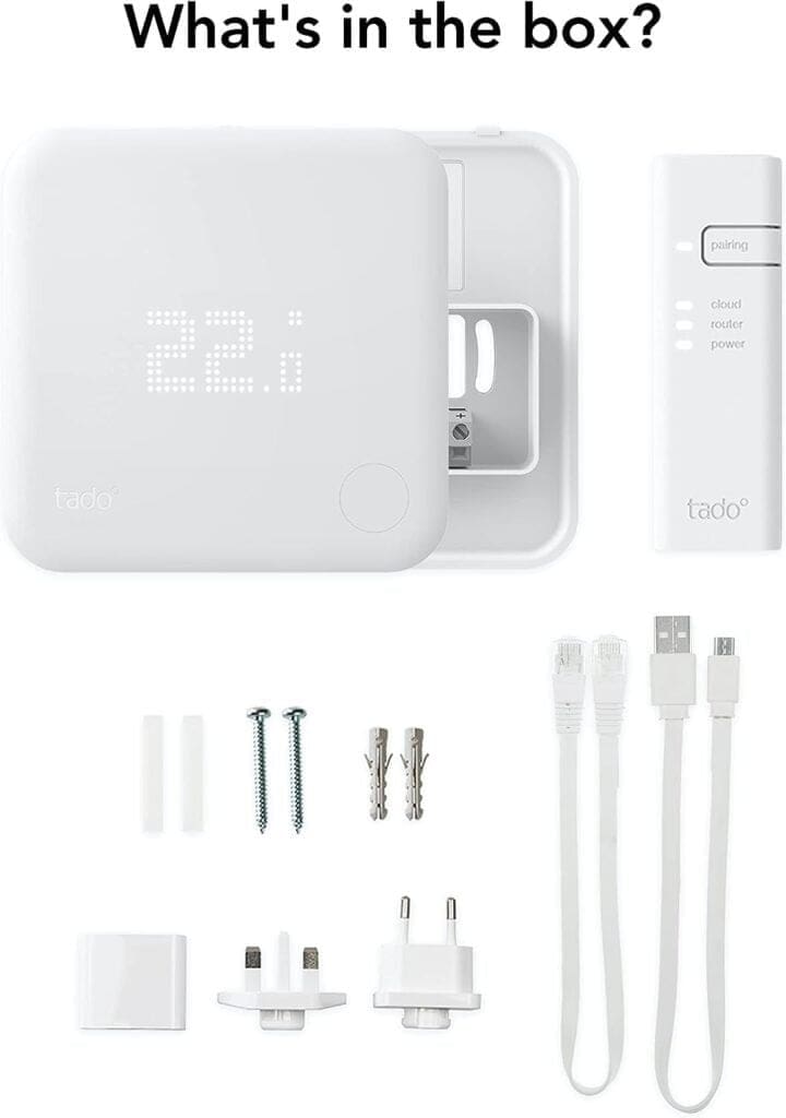 tado° Wired Smart Thermostat Starter Kit V3+ The Smart Thermostat Gives You Full Control Over Your Heating From Anywhere, Save Energy, Easy DIY Installation, Works With Amazon Alexa, Siri, and Google