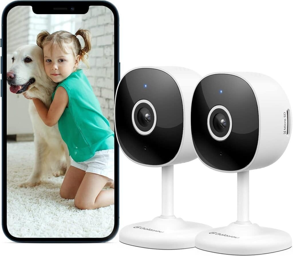 GALAYOU Security Camera Indoor - 2K WiFi Home Wireless Cameras for Baby Monitor, Pet, Dog, Smart House CCTV, Alert, Siren, 2-Way Talk, SD CardCloud Storage, Works with Alexa (G7-2P)