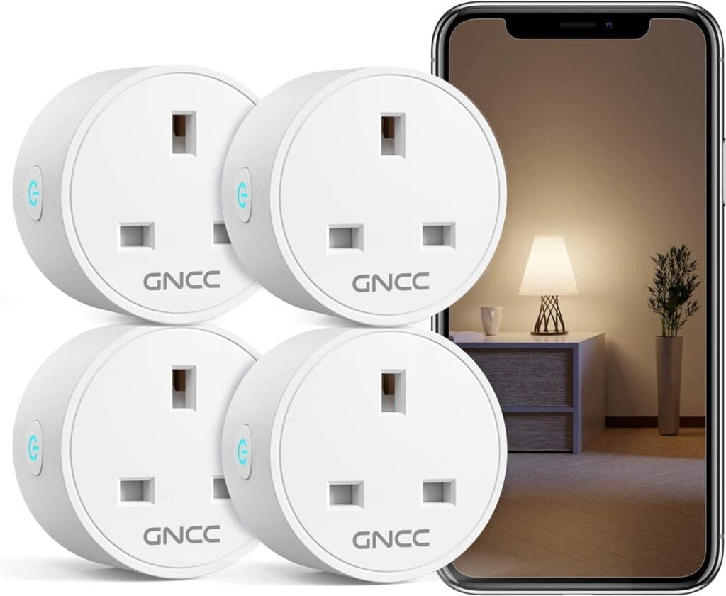 Smart Plug Mini GNCC WiFi Plugs Works with Alexa, Google Home, Smart Socket Wireless Remote Control Timer Plug, Smart WiFi Outlet with Device Sharing, Only 2.4Ghz WiFi, 13A 3120W, 4 Pack