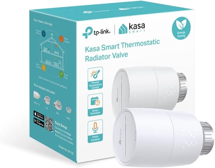 TP-Link Kasa Smart Radiator Thermostat Add On, Smart Radiator Valve, Energy Saving, LED display, Smart Schedule, Works with Alexa Google Home, Easy installation(KE100) TP-Link Kasa Smart Radiator Thermostat Add On, Smart Radiator Valve, Energy Saving, LED display, Smart Schedule, Works with Alexa Google Home, Easy installation(KE100)